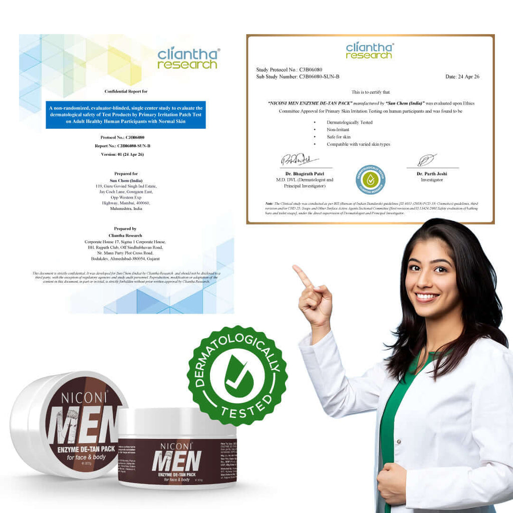 Original Niconi Men Enzyme De-Tan Pack For Face & Body (300g)
